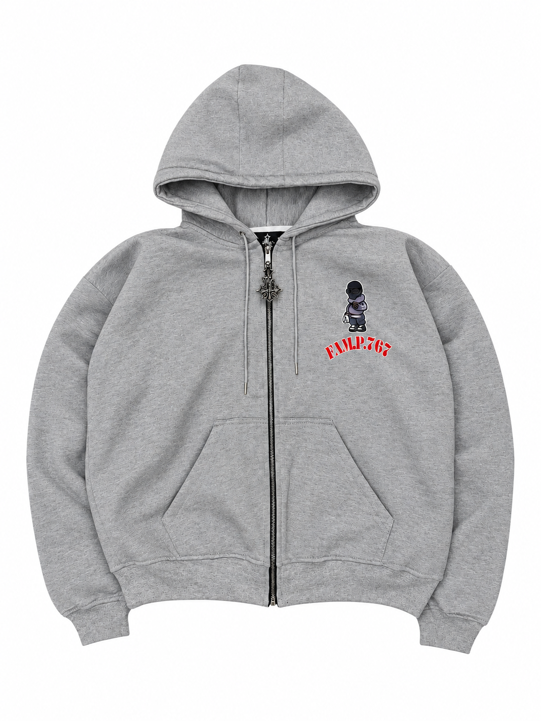 Hoodie zipper gray Fp