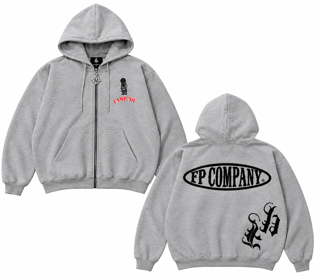 Hoodie zipper gray Fp