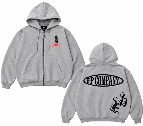 Hoodie zipper gray Fp